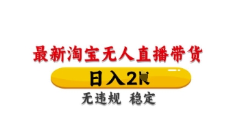 最新淘宝无人直播带货，日入数张，不违规不封号，独家技术，操作简单【揭秘】-冒泡网