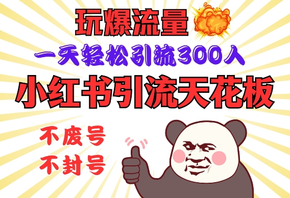 小红书引流天花板，玩爆流量，一天轻松引流300人，安全操作-冒泡网