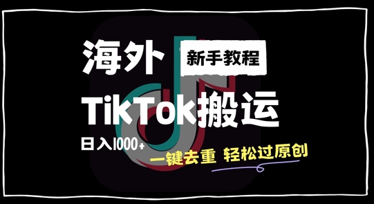 2024最新海外TikTok搬运玩法，一键去重轻松过原创，新手无经验也能日入1k【揭秘】-冒泡网