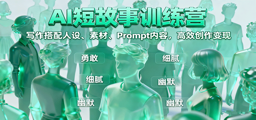 AI短故事训练营：写作搭配人设、素材、Prompt内容，高效创作变现-冒泡网