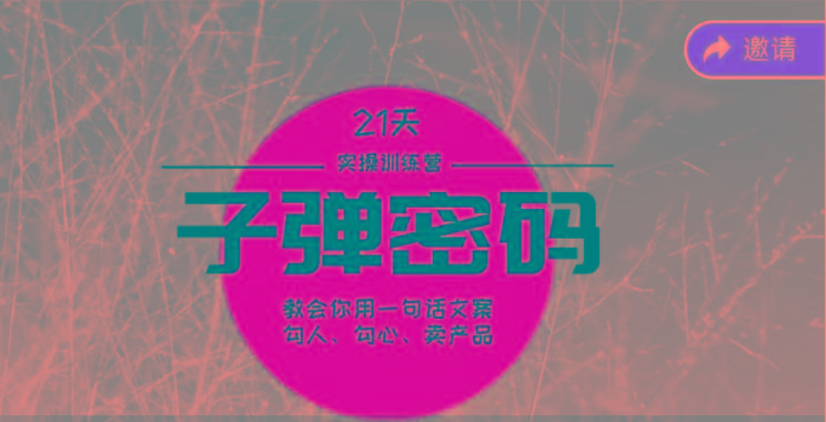 《子弹密码训练营》-用一句话文案勾人勾心卖产品，21天学到顶尖文案大师策略和技巧-冒泡网