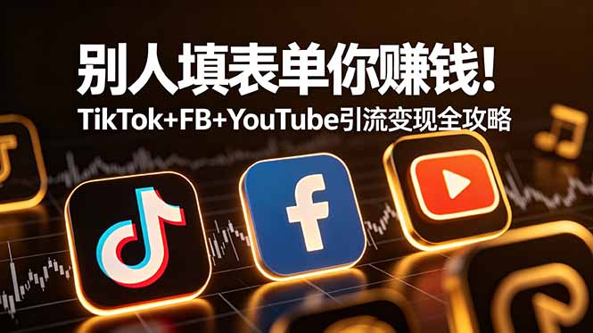 别人填表单你赚钱！TikTok+FB+YouTube 引流变现全攻略【原创双语字幕】-冒泡网