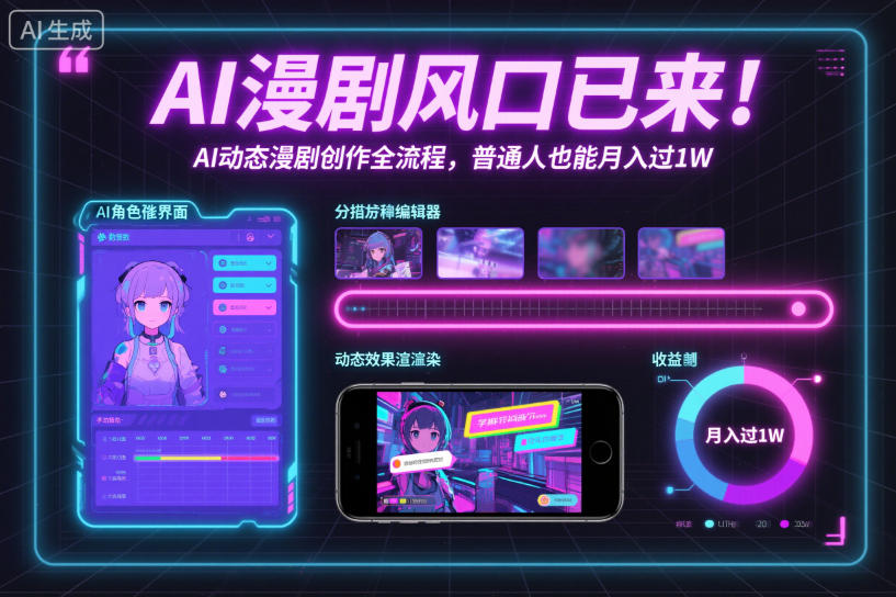 AI漫剧风口已来！AI动态漫剧创作全流程，普通人也能月入过1W-冒泡网