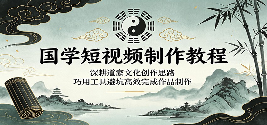 国学短视频制作教程：深耕道家文化创作思路，巧用工具避坑高效完成作品制作-冒泡网