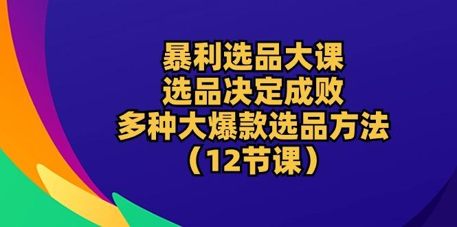 暴利 选品大课：选品决定成败，教你多种大爆款选品方法(12节课-冒泡网