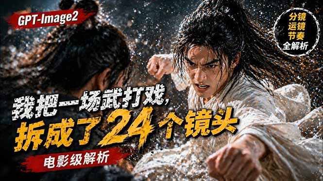 用GPT-Image2，把一段武打对决拆成24个连续镜头，从人物建立、动作衔接、运镜节奏，到情绪爆发-冒泡网