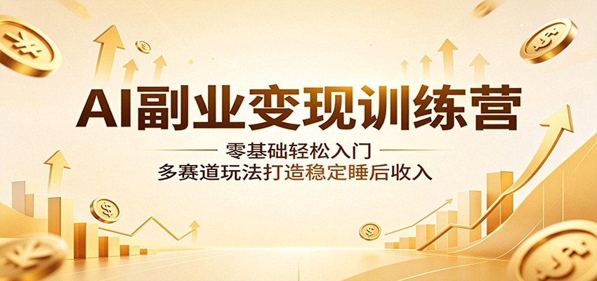 AI副业变现训练营:零基础轻松入门,多赛道玩法打造稳定睡后收入-冒泡网