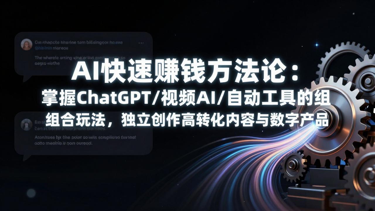 AI快速赚钱方法论：掌握ChatGPT/视频AI/自动化工具的组合玩法，独立创作高转化内容与数字产品-冒泡网