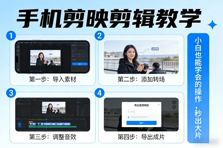 手机剪映剪辑教学，小白也能学会的操作，秒出大片-冒泡网