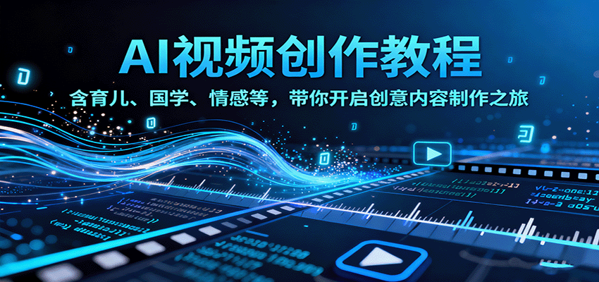 AI视频创富课，含育儿、国学、情感等，带你开启创意内容制作之旅-冒泡网