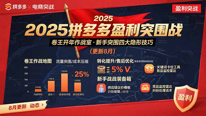 2025拼多多盈利突围战：卷王开年作战室，新手突围四大隐形技巧(更新8月-冒泡网