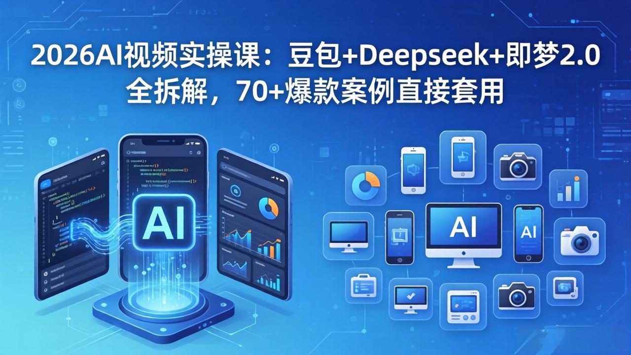 2026AI视频实操课：豆包+Deepseek+即梦2.0全拆解，70+爆款案例直接套用-冒泡网