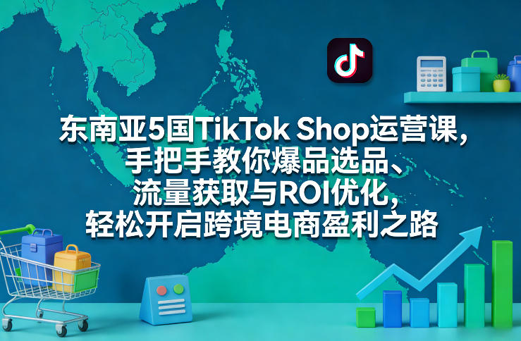 东南亚5国TikTok Shop运营课，手把手教你爆品选品、流量获取与ROI优化，轻松开启跨境电商盈利之路-冒泡网