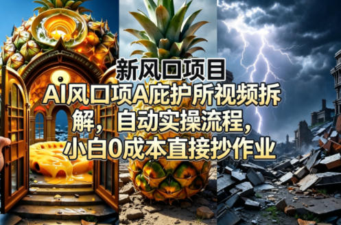 新风口项目AI庇护所视频拆解，自动实操流程，小白0成本直接抄作业-冒泡网