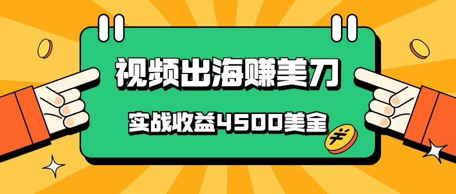 国内爆款视频出海赚美刀，实战收益4500美金，批量无脑搬运，无需经验直接上手-冒泡网