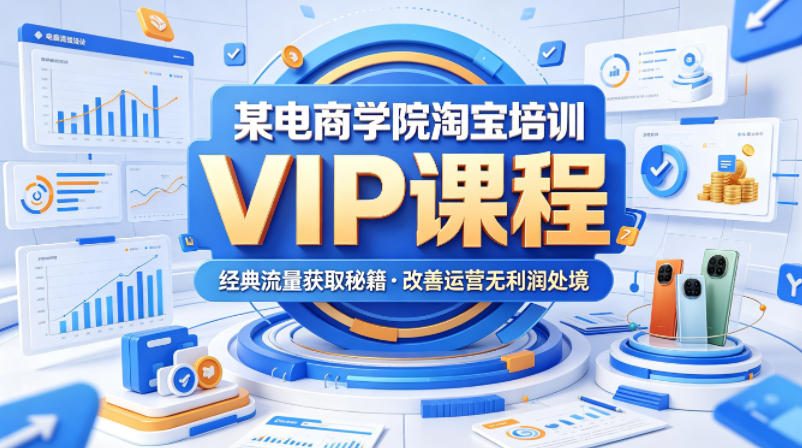 某电商学院淘宝培训VIP课程，各种经典有用的流量获取秘籍，改善运营产品没利润的处境(2026年6月)-冒泡网
