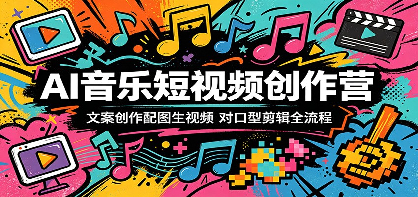AI音乐短视频创作营：文案创作配图生视频，对口型剪辑全流程-冒泡网