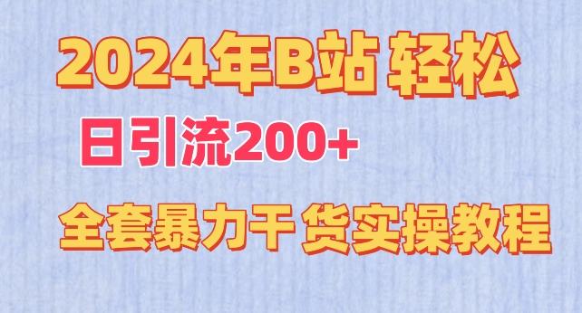 2024年B站轻松日引流200+的全套暴力干货实操教程【揭秘】-冒泡网
