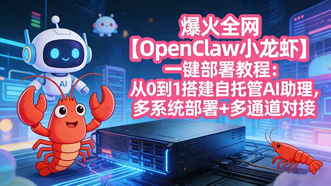 92659916e253b3508cdd04dfe7c634f0.jpeg 爆火全网【OpenClaw 小龙虾】一键部署教程:从0到1搭建自托管AI助理,多系统部署+多通道对接