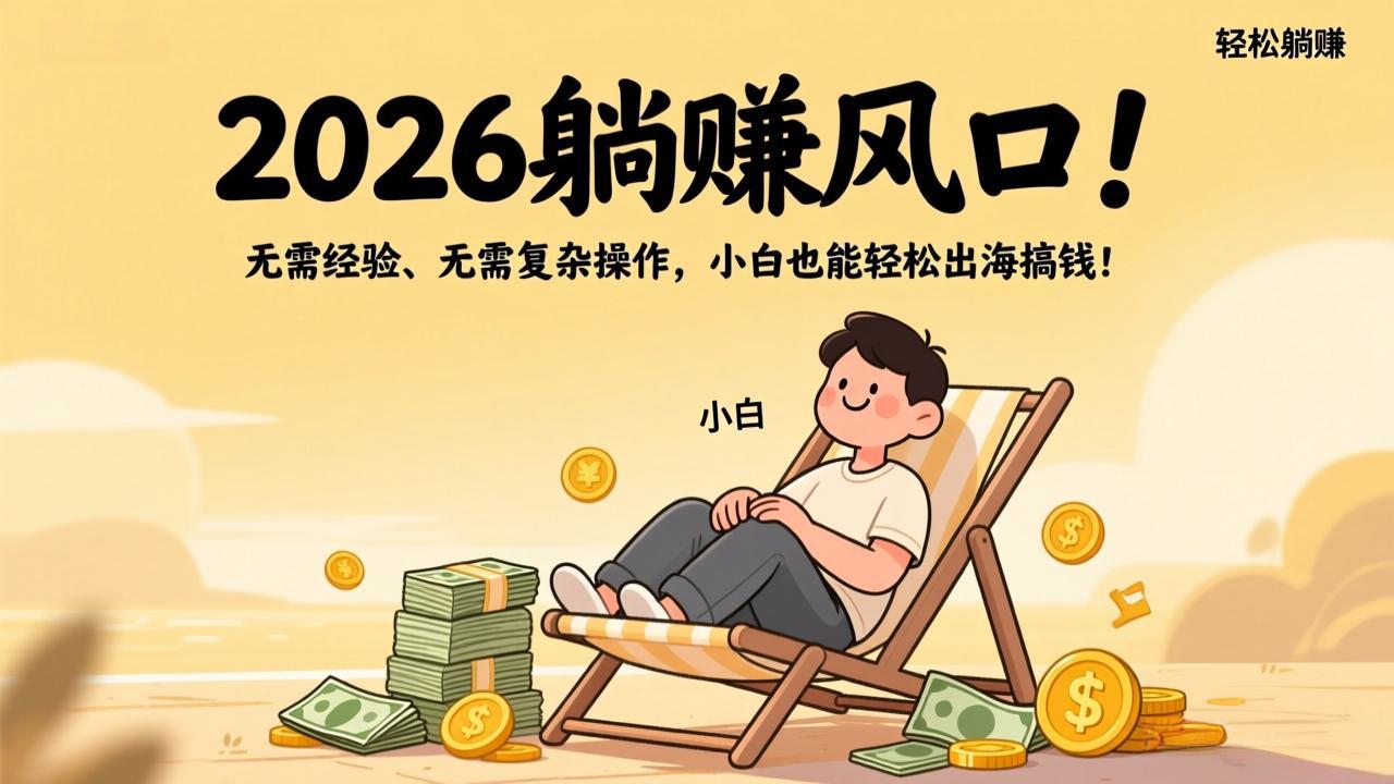 2026躺赚风口！无需经验、无需复杂操作，小白也能轻松出海搞钱！-冒泡网