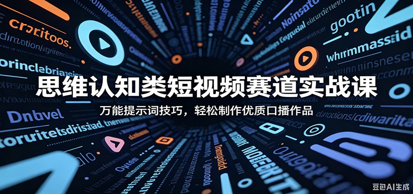 思维认知类短视频赛道实战课：万能提示词技巧，轻松制作优质口播作品-冒泡网