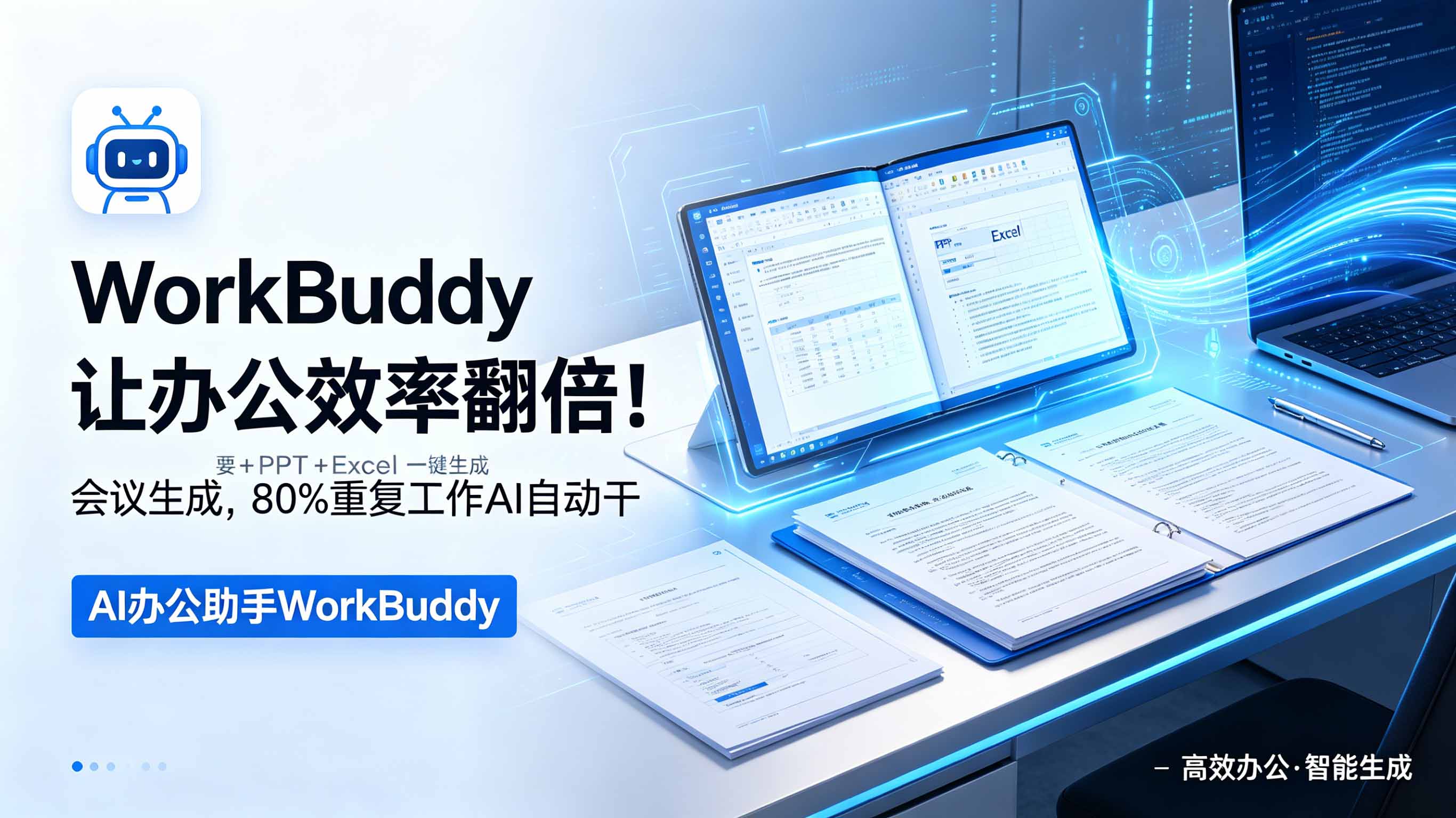 WorkBuddy让办公效率翻倍！会议纪要+PPT+Excel一键生成，80%重复工作AI自动干-冒泡网
