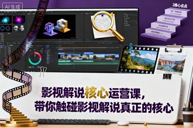 影视解说核心运营课，带你触碰影视解说真正的核心-冒泡网