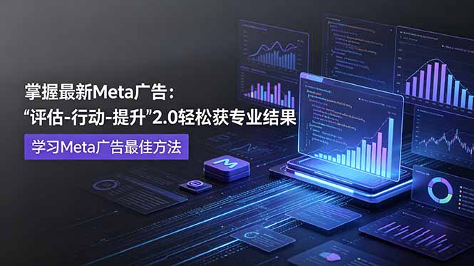 97720ca4be4840b632a3c4e741c3b59e.jpeg 掌握最新的Meta广告,通过“评估-行动-提升”2.0版本轻松获得专业级结果。学习目前学习Meta广告的最佳方法
