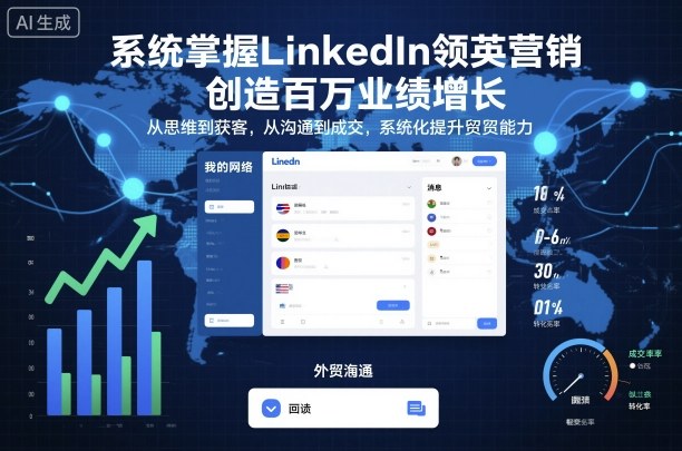 系统掌握LinkedIn领英营销，创造百万业绩增长，从思维到获客，从沟通到成交，系统化提升外贸能力-冒泡网
