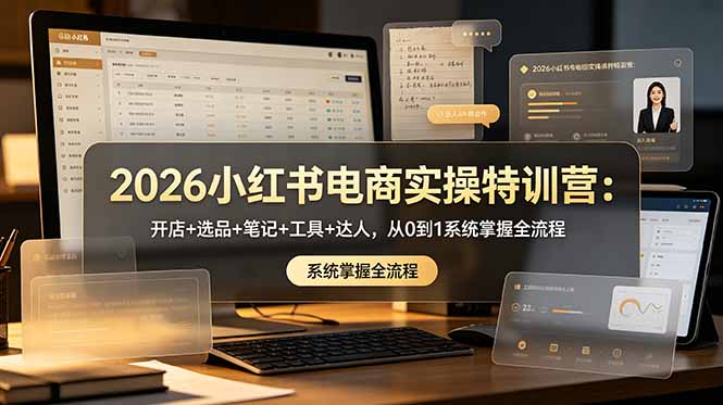 9a72cbdaa6d6feefc96c695c37058074.jpeg 2026小红书电商实操特训营:开店+选品+笔记+工具+达人,从0到1系统掌握全流程