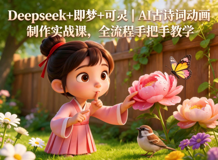 Deepseek+即梦+可灵｜AI古诗词动画制作实战课，全流程手把手教学-冒泡网
