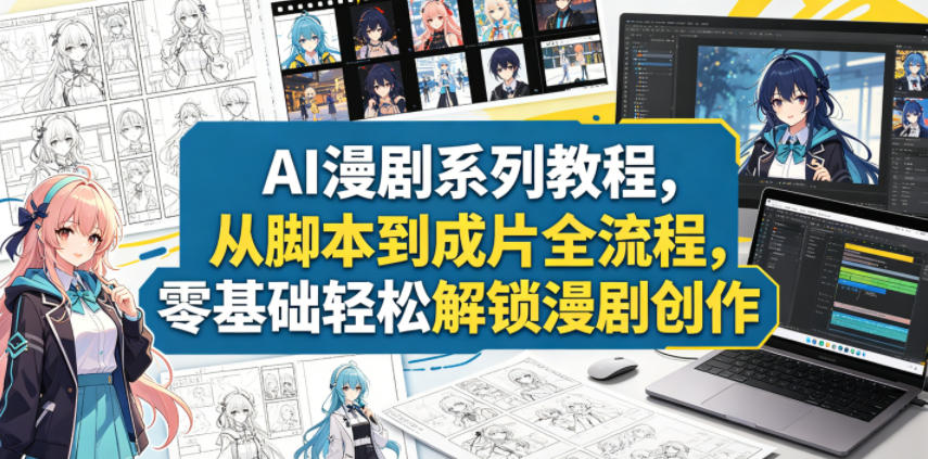 9ac5e927444b10809d3d3e97aeaf31b3.jpeg AI漫剧系列教程,从脚本到成片全流程,零基础轻松解锁漫剧创作