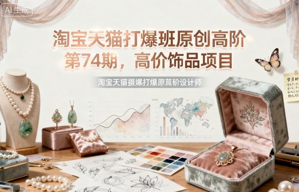 淘宝天猫打爆班原创高阶第74期，高价饰品项目-冒泡网