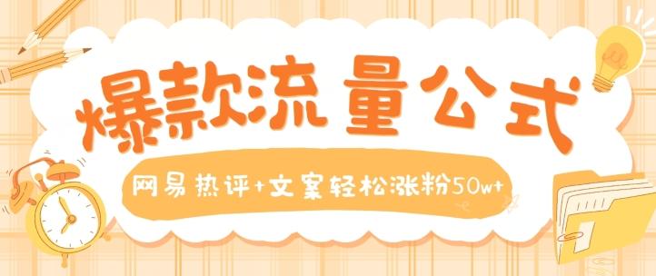爆款流量公式，网易热评+文案轻松涨粉50w+【揭秘】-冒泡网