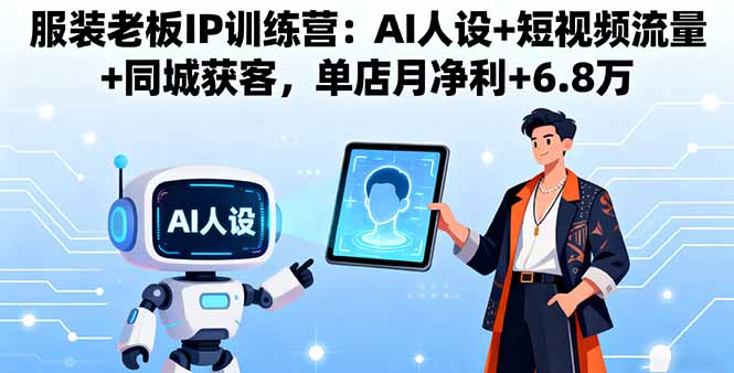 服装老板IP训练营：AI人设+短视频流量+同城获客，单店月净利+6.8万-冒泡网