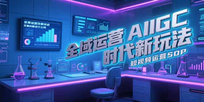 全域运营AIGC时代新玩法，文案封面设计公式，短视频运营SOP-冒泡网