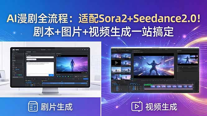 AI漫剧全流程：适配Sora2+Seedance2.0！剧本+图片+视频生成一站搞定-冒泡网