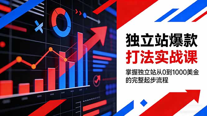 独立站爆款打法实战课，掌握独立站从0到1000美金的完整起步流程-冒泡网