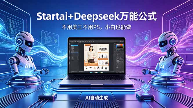 AI自动做电商详情页：Startai+Deepseek万能公式，不用美工不用PS，小白也能做-冒泡网