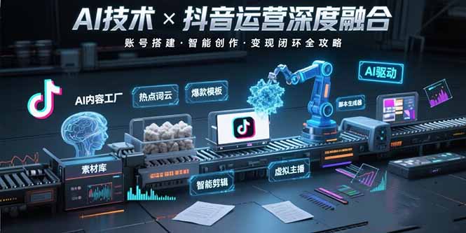 AI技术与抖音运营的深度融合应用：涵盖账号搭建、内容创作、收益变现等-冒泡网