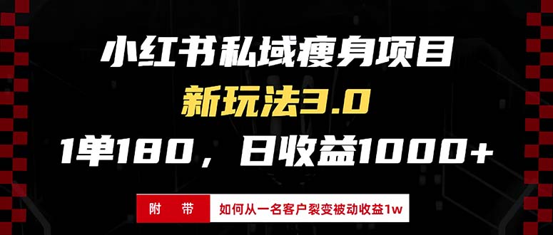 小红书瘦身项目3.0模式，新手小白日赚收益1000+(附从一名客户裂变收益…-冒泡网