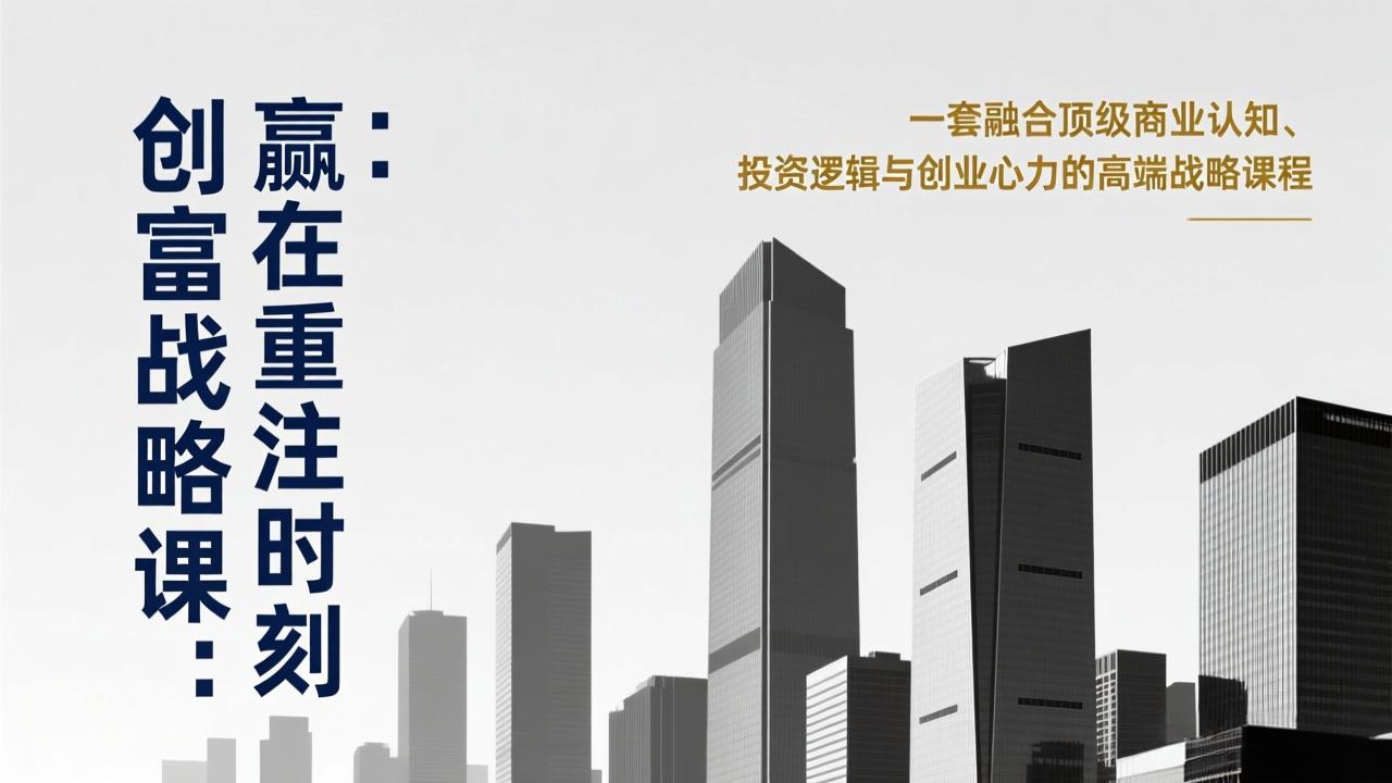 《创富战略课：赢在重注时刻》一套融合顶级商业认知、投资逻辑与创业心力的高端战略课程-冒泡网