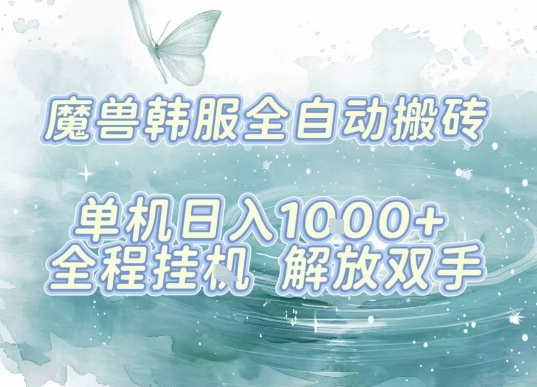 最新韩服游戏搬砖，单机日入1k+，全自动运行挂G项目，解放双手【揭秘】-冒泡网