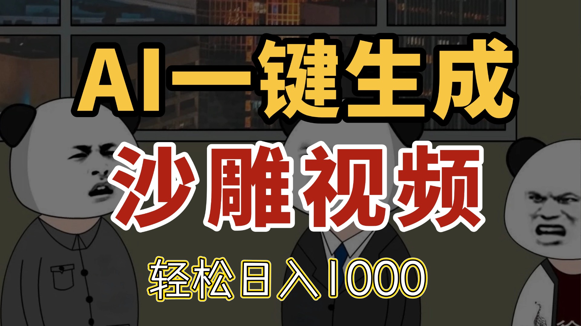 AI一键生成沙雕视频，一条视频千万播放，轻松日入1000-冒泡网