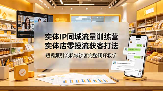 a6e587c658516f98e0828d85551e9c48.jpeg 实体IP同城流量训练营:实体店零投流获客打法,短视频引流私域锁客完整闭环教学
