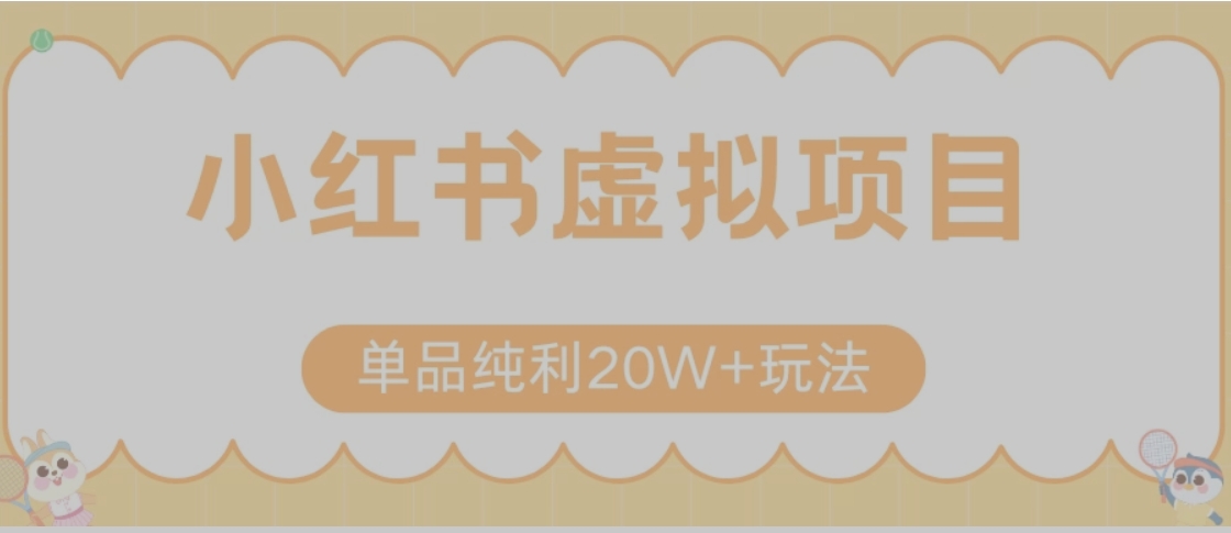 小红书卖虚拟产品，单品纯利20W+玩法分享（节系列课程）-冒泡网