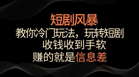 短剧风暴，教你冷门玩法，玩转短剧，收钱收到手软【揭秘】-冒泡网