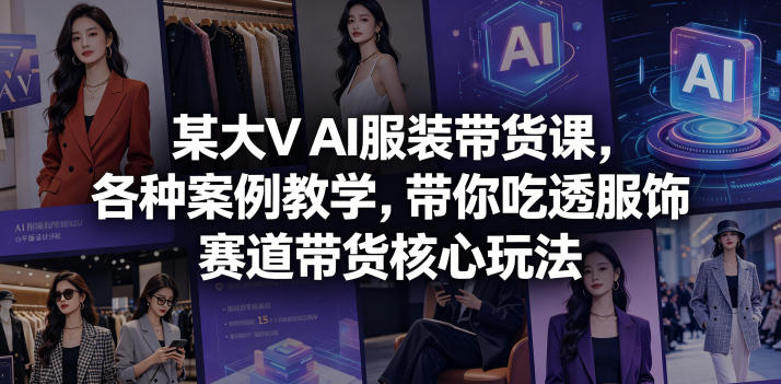 a7a7cccd91b59684abcc375faacd7fde.jpeg 某大V AI服装带货课,各种案例教学,带你吃透服饰赛道带货核心玩法