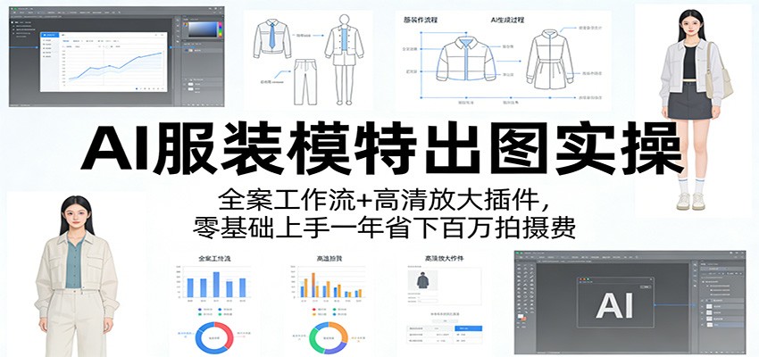 AI服装模特出图实操：全案工作流+ 高清放大插件，零基础上手一年省下百万拍摄费-冒泡网