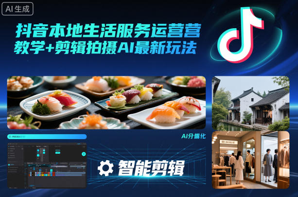 抖音本地生活服务运营教学+剪辑拍摄AI最新玩法-冒泡网